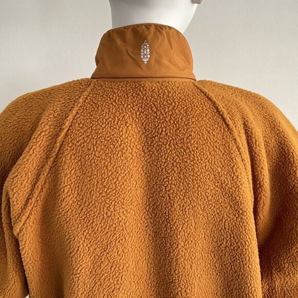 FP Movement Faux Fur Hit The Slopes Snap Jacket Mustard XL - Picture 12 of 16